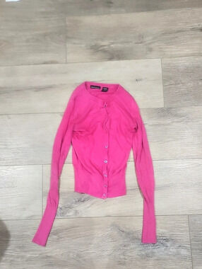Moda International Pink Silk Cashmere Cardigan Size XS